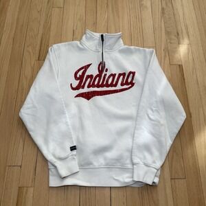 Vintage Indiana State Hoosiers Jansport Sweater‎ Adult Small Script Logo 1/4 Zip